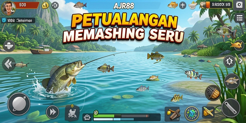Tampilan gameplay AJR88 yang menawan dengan aksi memancing seru.